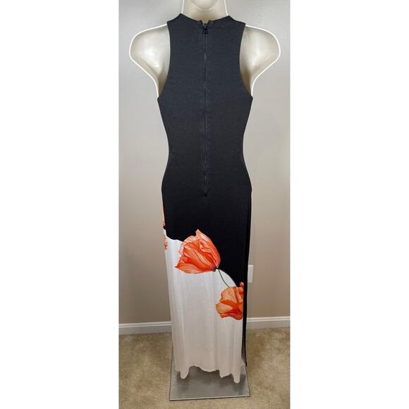 Alice + Olivia Pania Floral Colorblock Maxi Dress in Dream Life Black Size 0 - Picture 6 of 8